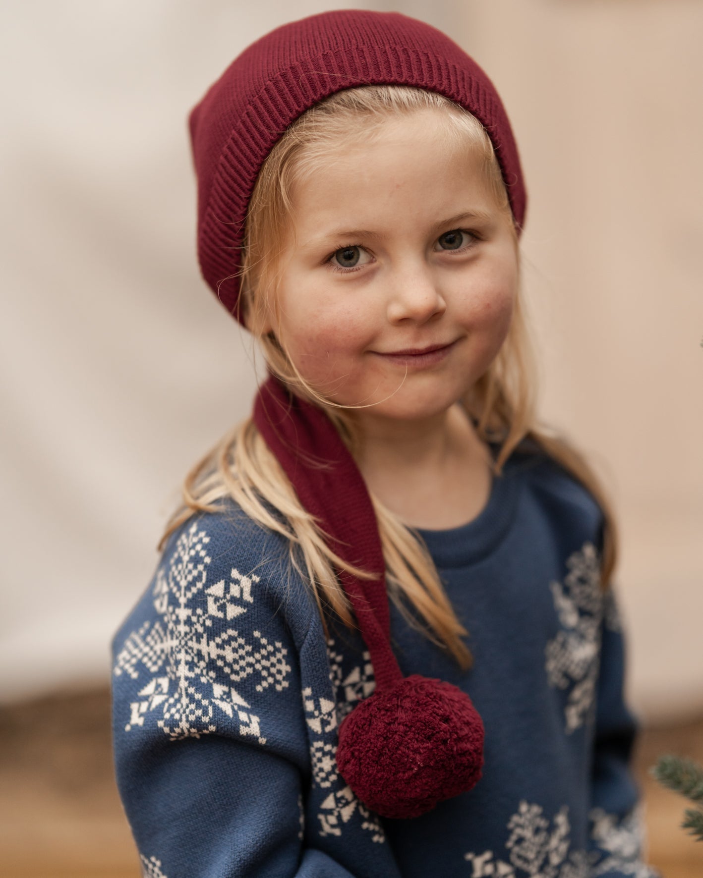 Snefnug bluse, blå - Hanevild