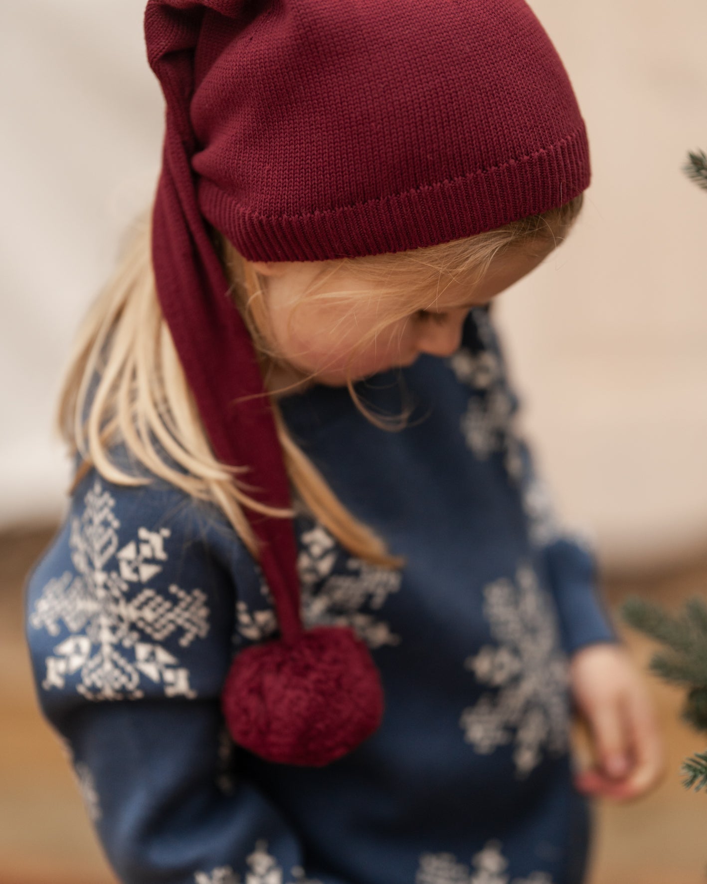 Snefnug bluse, blå - Hanevild