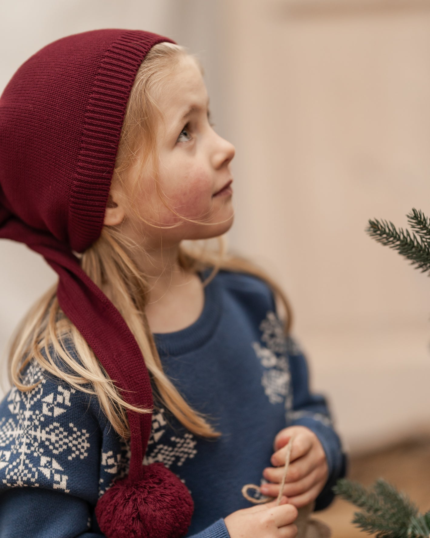 Snefnug bluse, blå - Hanevild