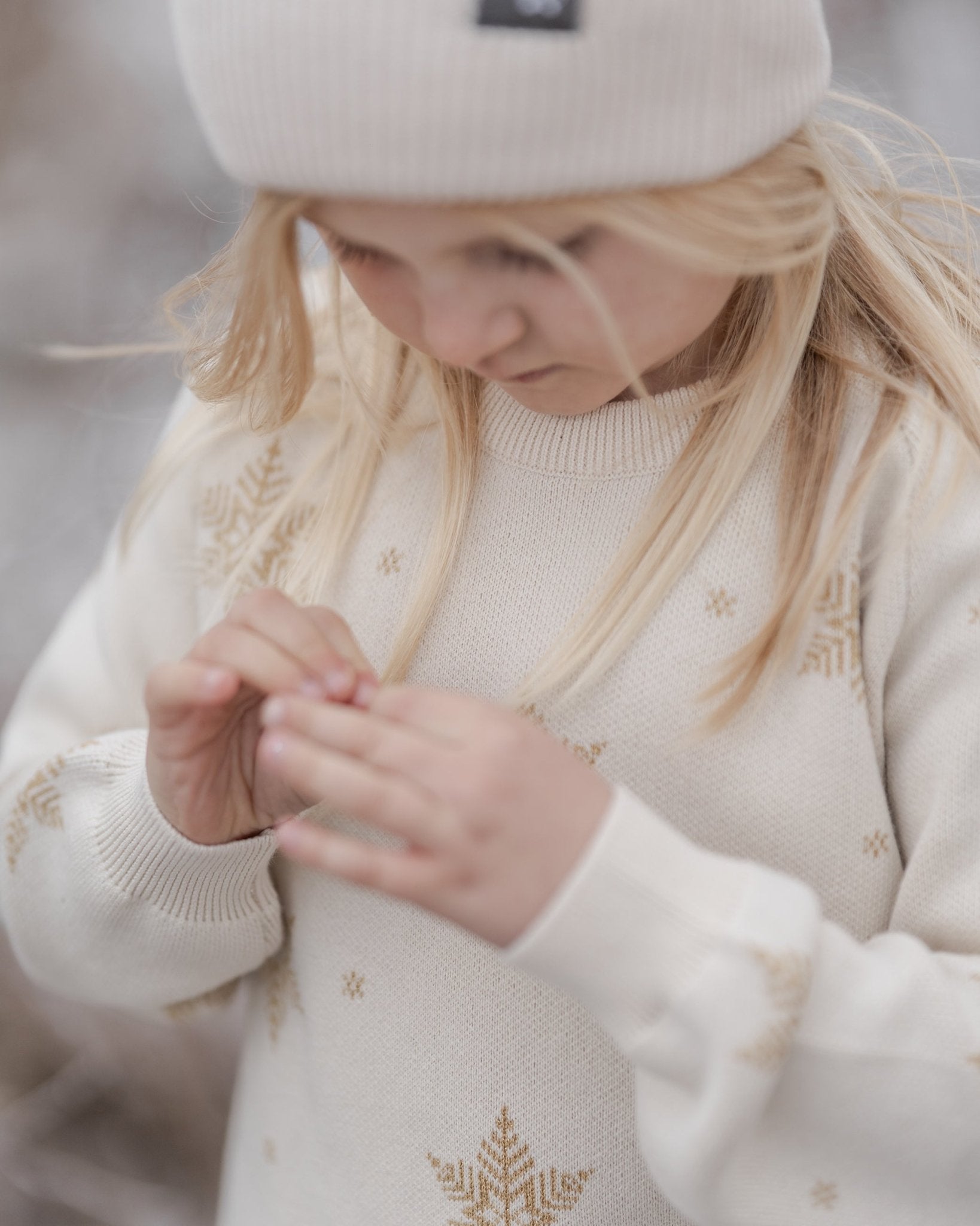 Snefnug bluse, guld - Hanevild