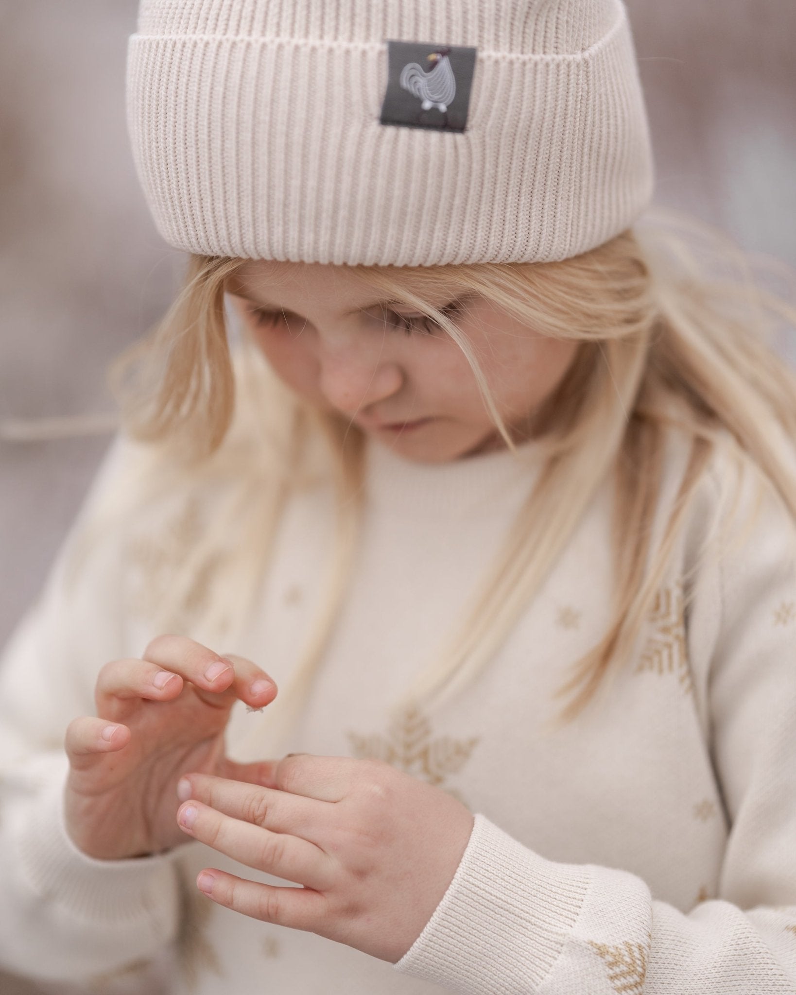 Snefnug bluse, guld - Hanevild