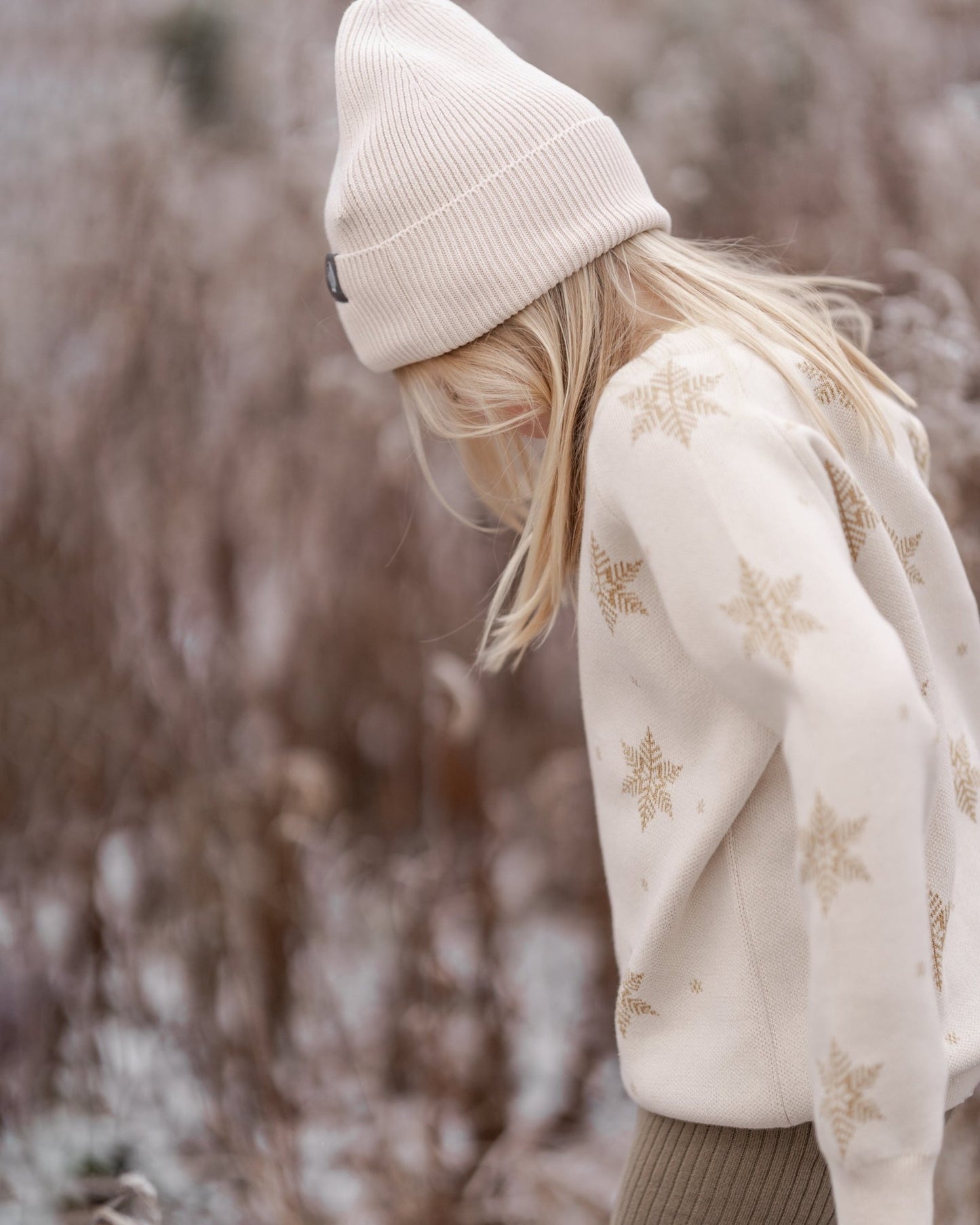 Snefnug bluse, guld - Hanevild