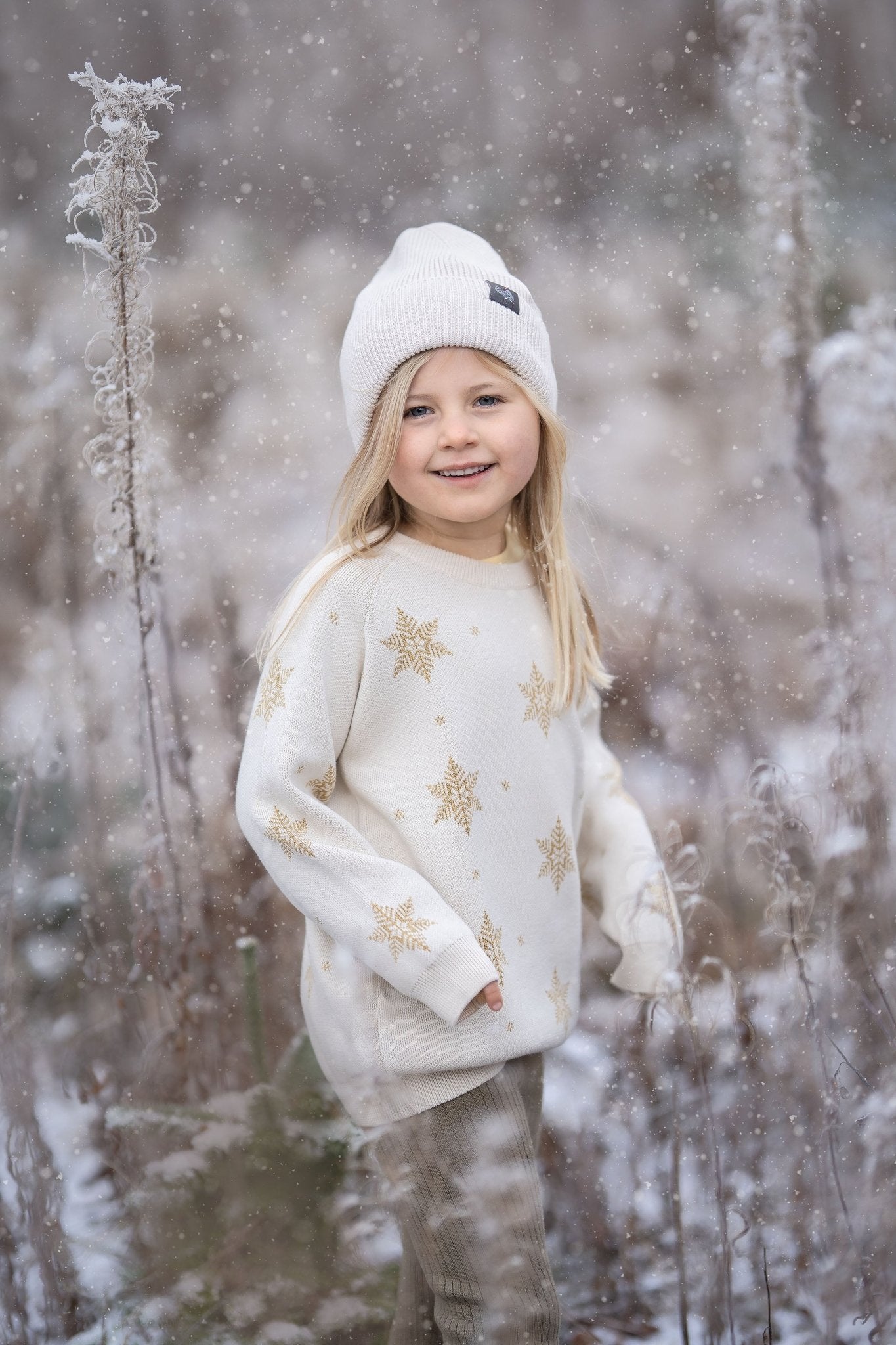 Snefnug bluse, guld - Hanevild