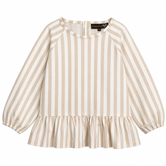 Stribet bluse, piger - Summer sand - Hanevild