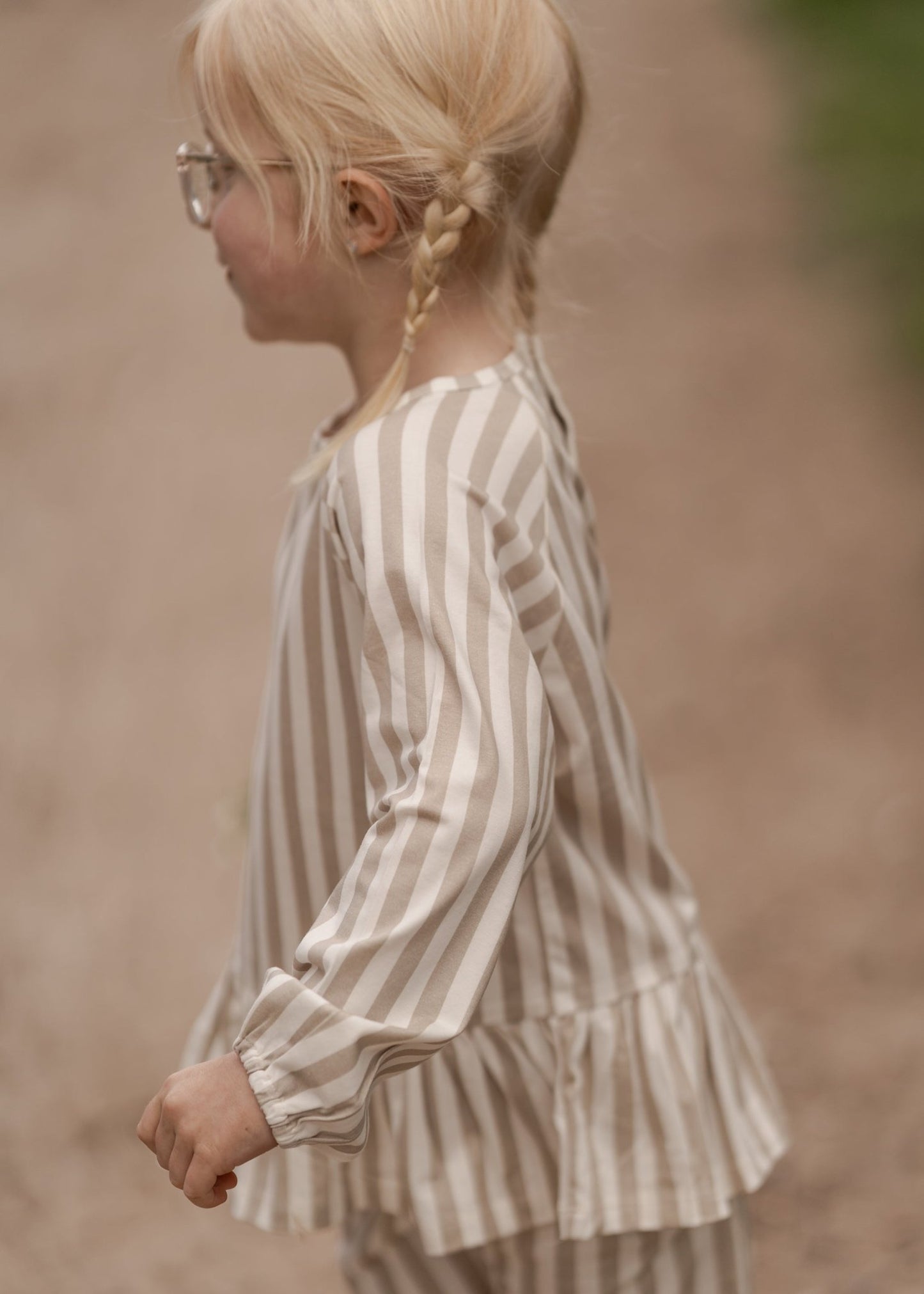 Stribet bluse, piger - Summer sand - Hanevild