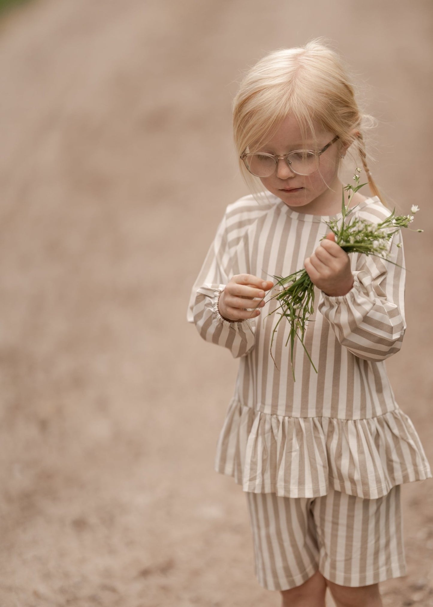 Stribet bluse, piger - Summer sand - Hanevild