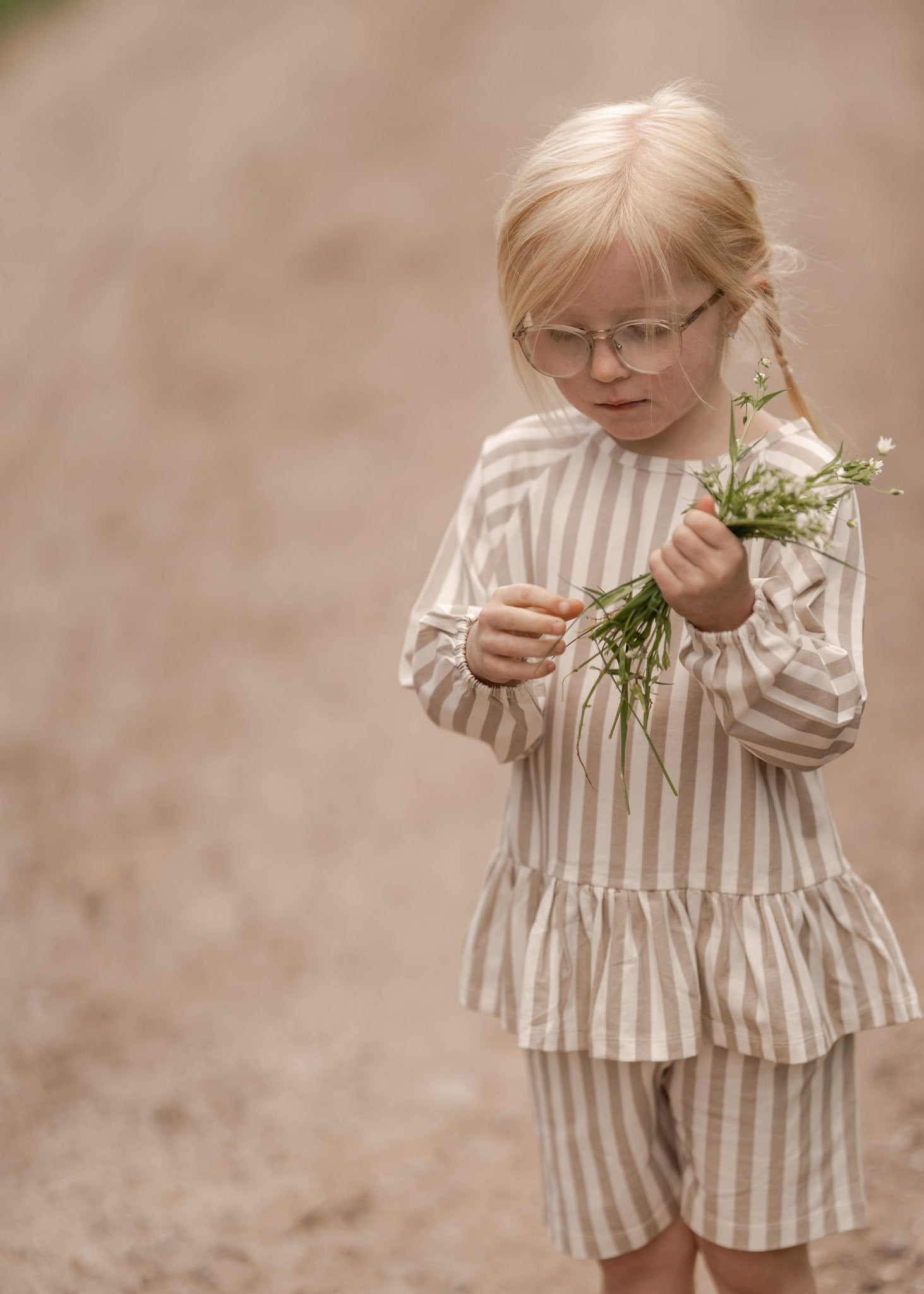 Stribet bluse, piger - Summer sand - Hanevild