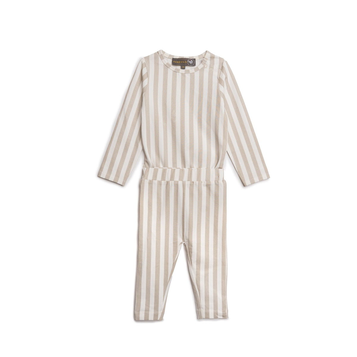 Stribet leggings til baby - Summer sand - Hanevild