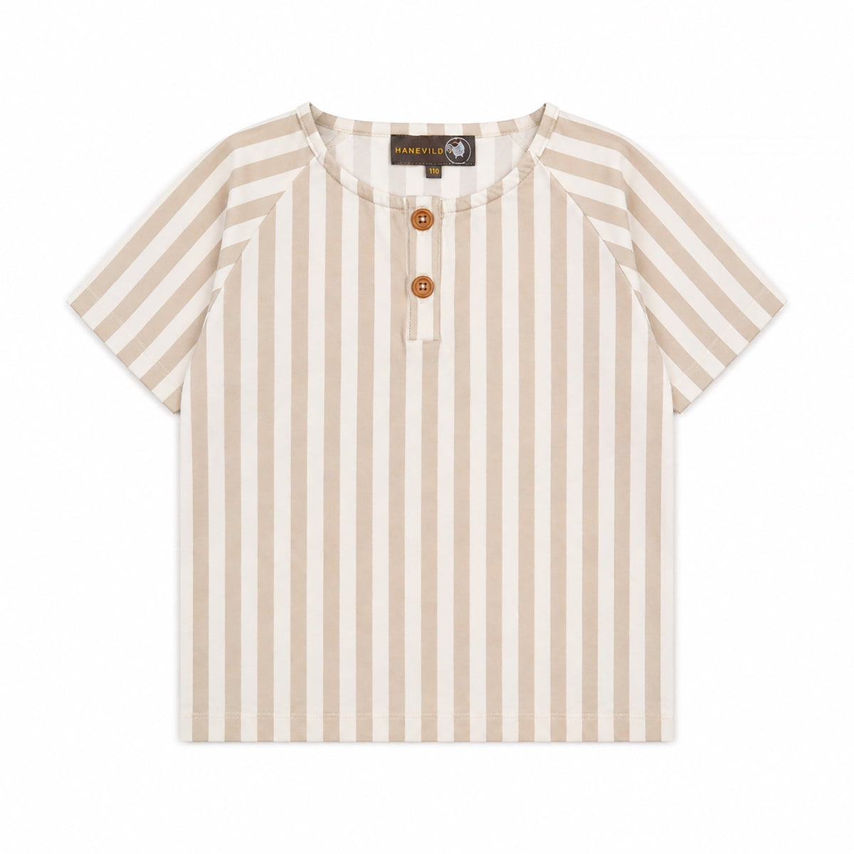 Stribet t-shirt - Summer sand - Hanevild