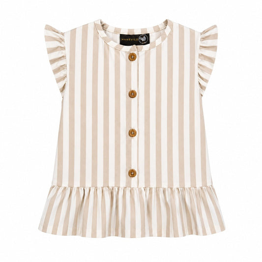 Stribet top - Summer sand - Hanevild