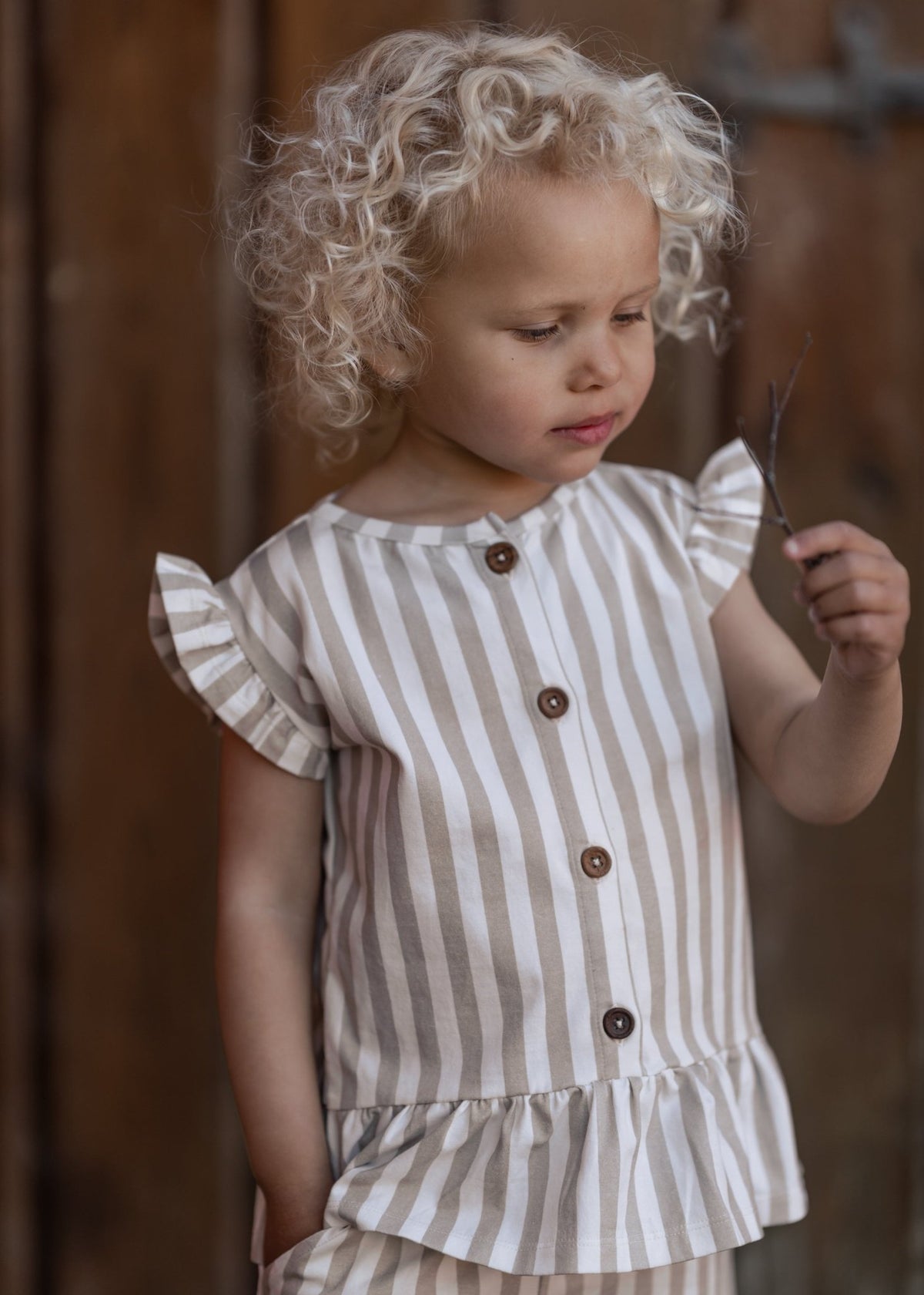 Stribet top - Summer sand - Hanevild