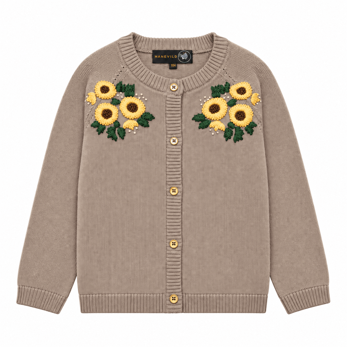 sunflower cardigan – sand - økologisk bomuld - Hanevild