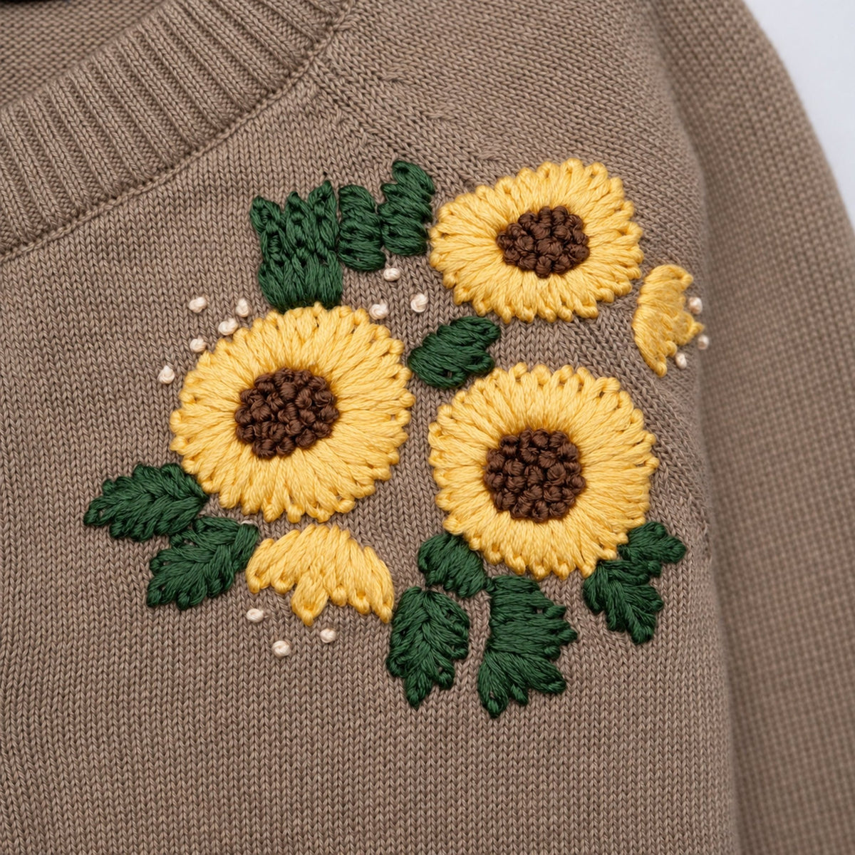 sunflower cardigan – sand - økologisk bomuld - Hanevild