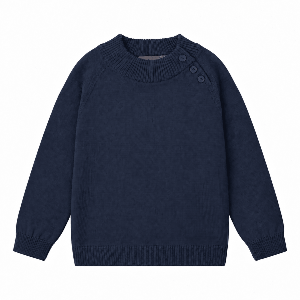 Sweater i økologisk uld – Navy - Hanevild