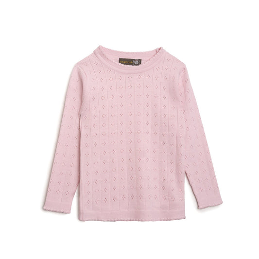 Tynd merinoulds bluse - pink merino wool - Hanevild