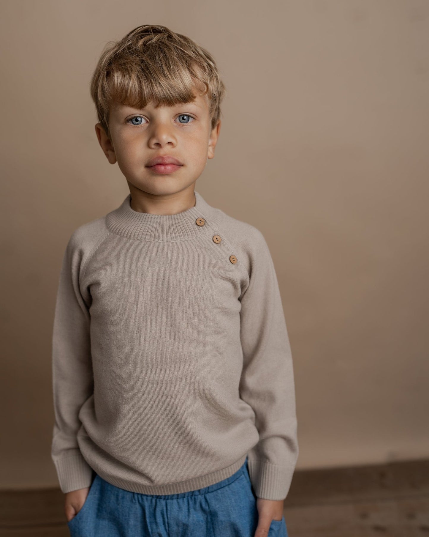 Hanevild Tynd merinoulds bluse Blouses sand, merino wool