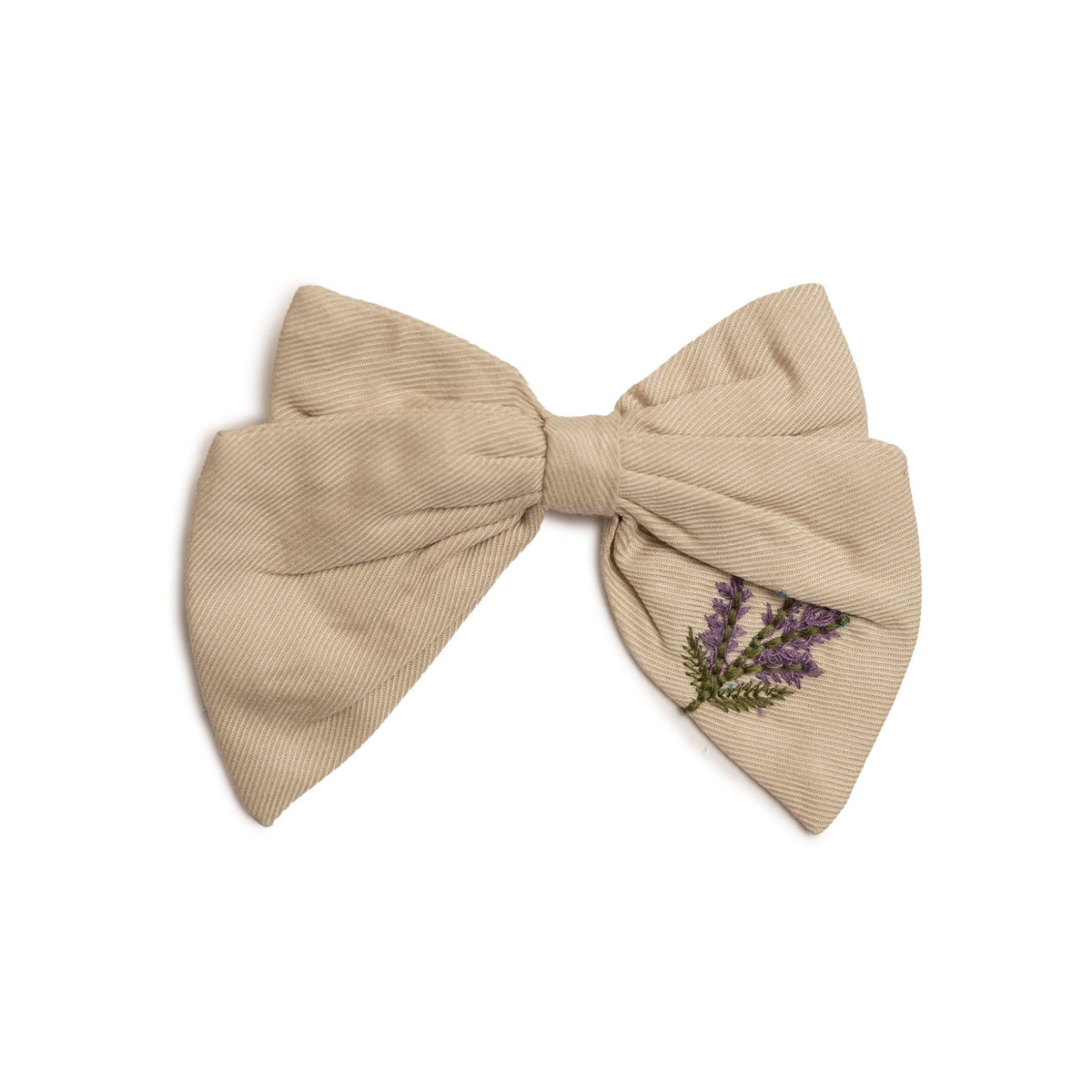 Vibe hårsløjfe med broderede blomster – Summer Sand - Hanevild